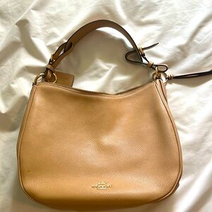 Used Coach bag, camel color with gold accent